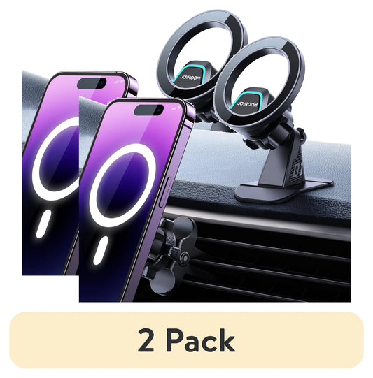 (2 Pack)  2 in 1 Magnetic Phone Holder for Car, Air Vent & Dashboard Car Phone Holder for Iphone, Compatible for Magsafe Car Mount, Fit for Iphone 16 15 14 13 12 Pro Max