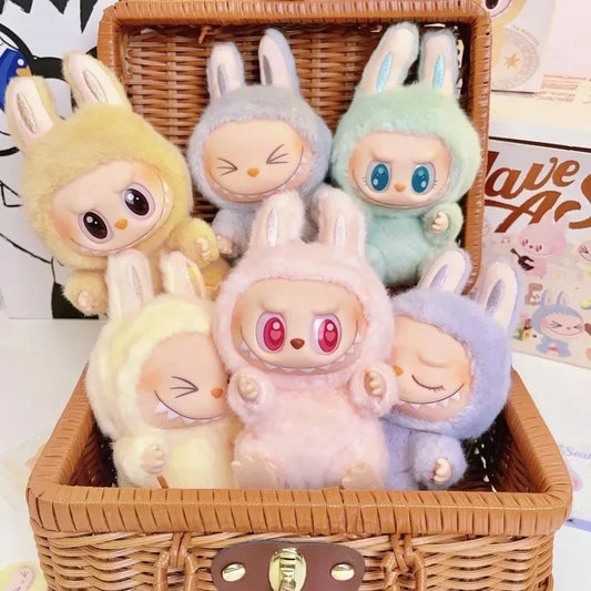 Cute Labubu the Monsters Box Toy Sweetheart Vinyl Doll Kawaii Backpack Pendant Decoration Plush Doll Clothes Keychain Gifts